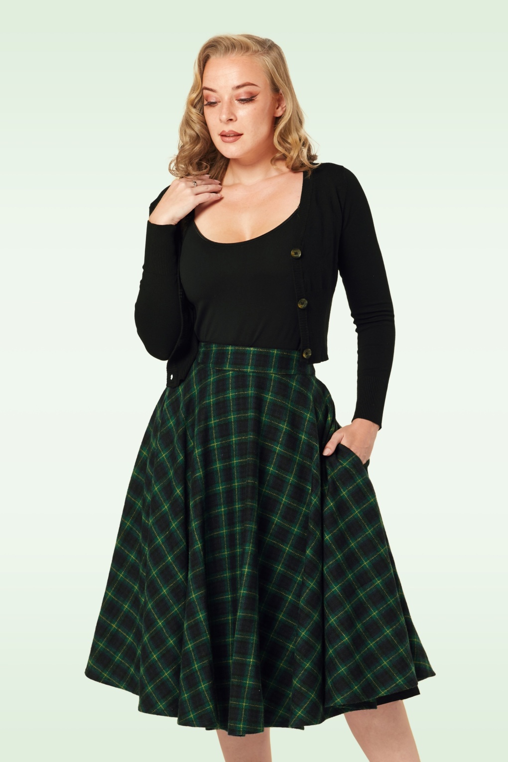267289-Timeless34928SophieWoolCheckSkirtForestGreen20201021020LW-full