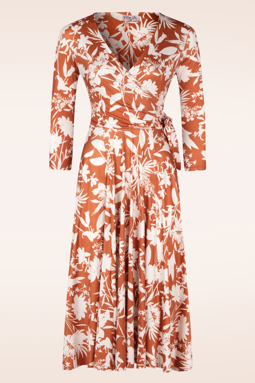 276772-Vintage-Chic-52793-Dress-Swing-Rust-Cream-Silhouette-Orange-Floral-250612-002W-full