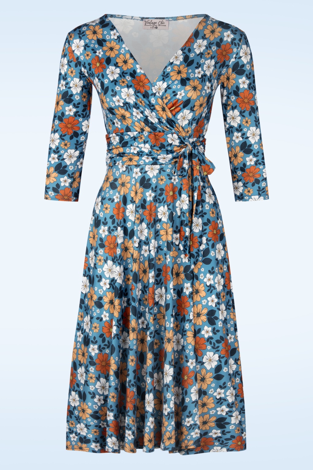 278056-Vintage-Chic-52794-Dress-Swing-Blue-Orange-Floral-250807-001W-full