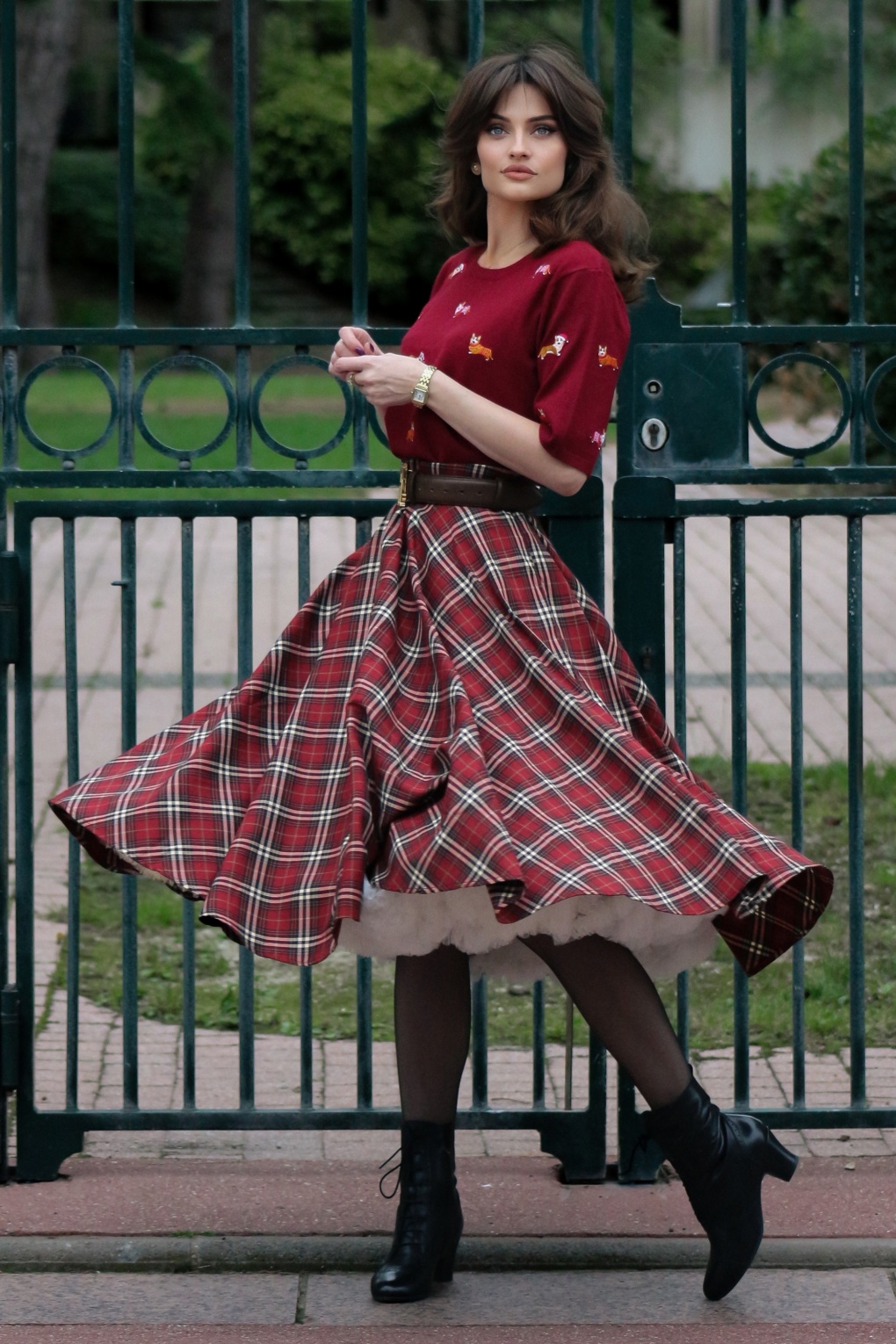 283708-Banned-43120-Swingskirt-Winter-Check-RedW-full