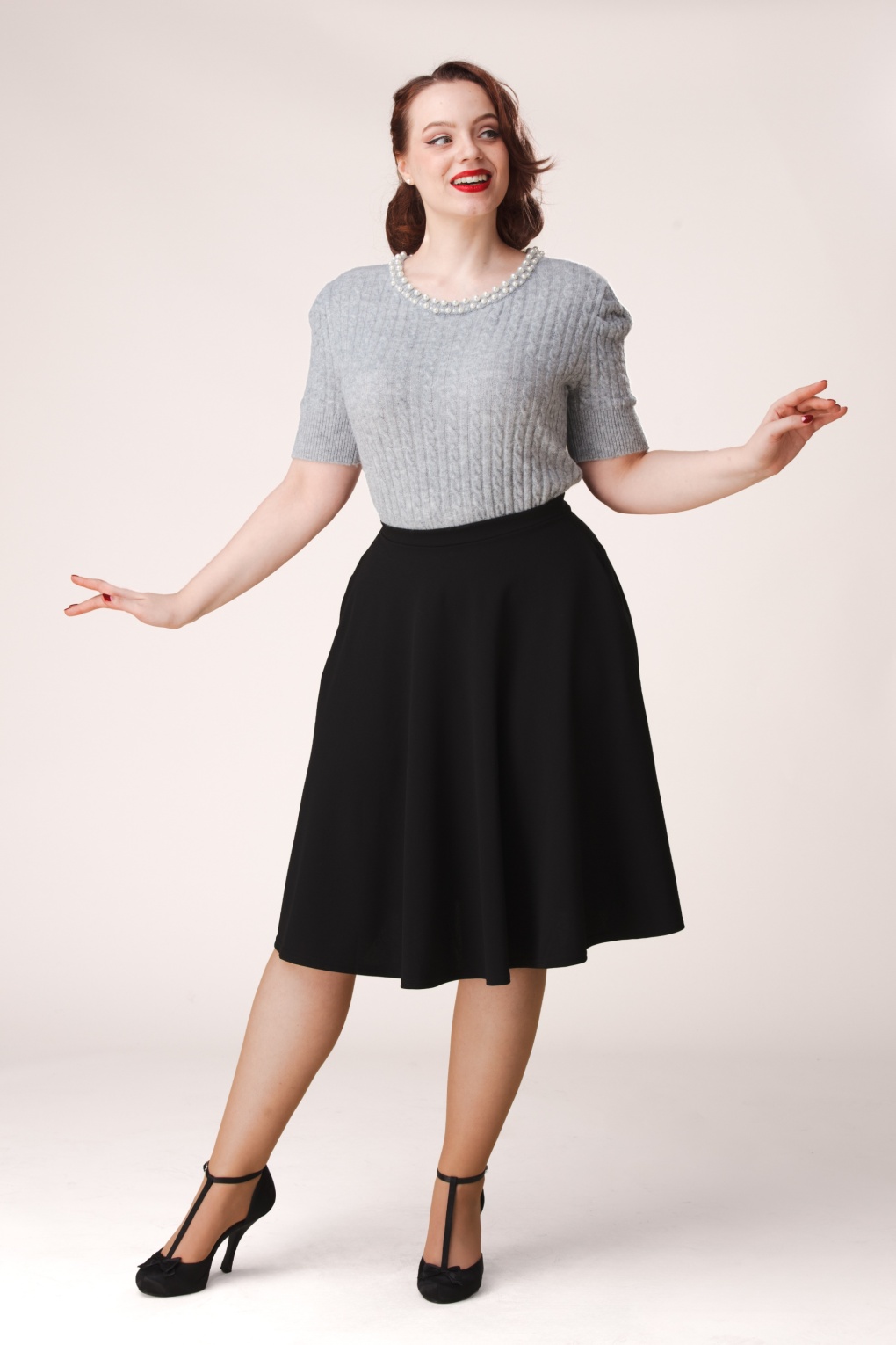 284105-Vintage-Chic-22507-Sheila-Swing-Skirt-Black-251219-040MW-full