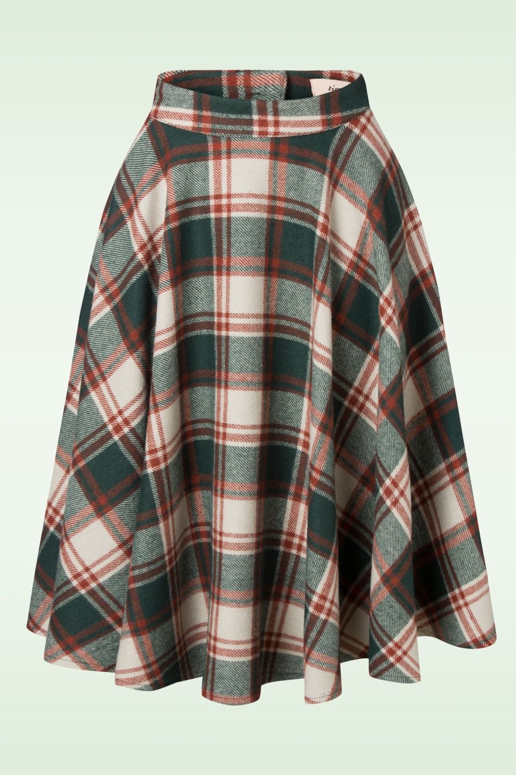 257424-Timeless-43427-Swing-Skirt-Green-White-Check-220926-601W-full