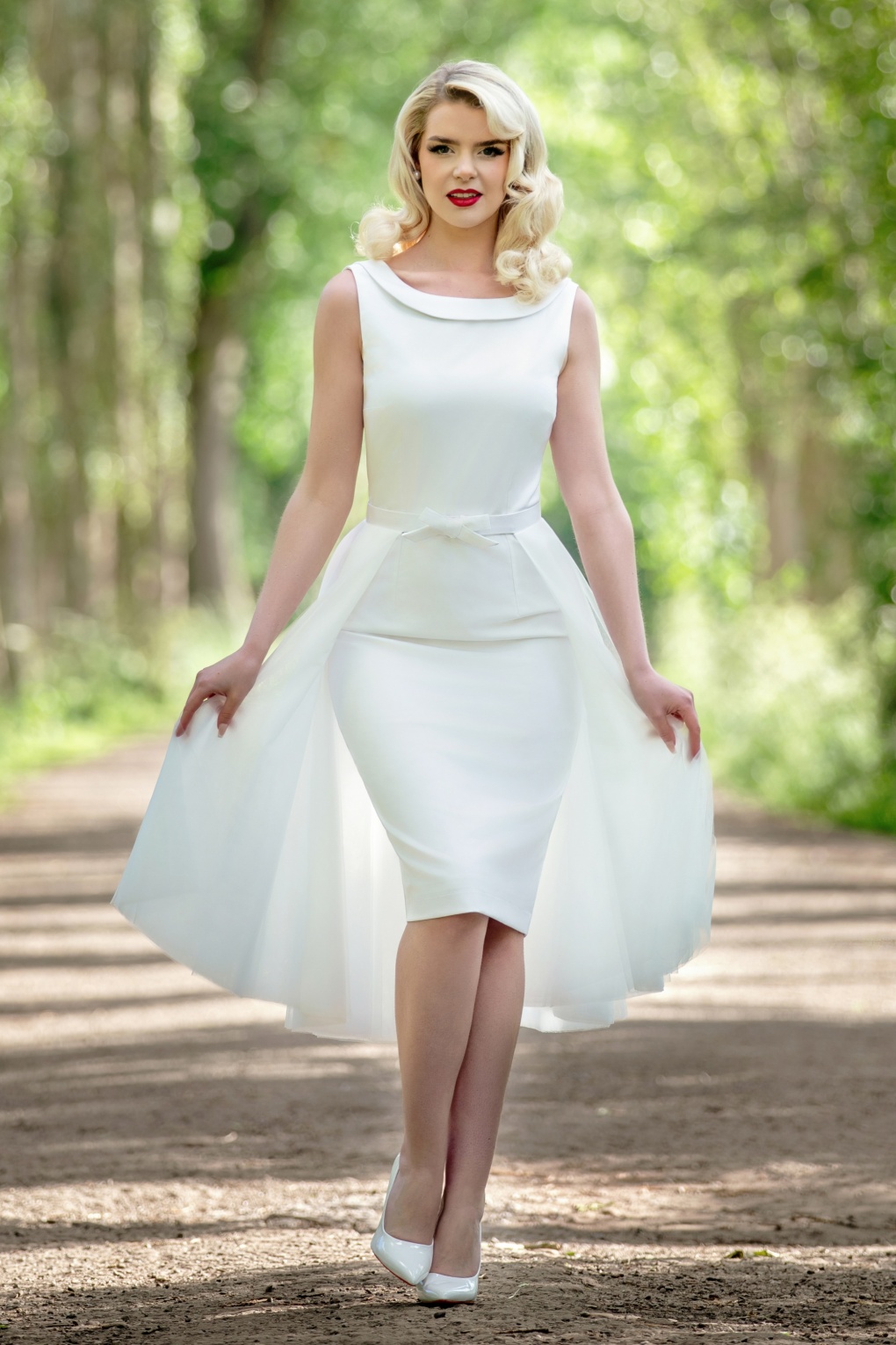 271223-Vintage-Diva-52345-Dress-Pencil-White-Arabella-with-Tulle-Skirt-240608-011MW-full