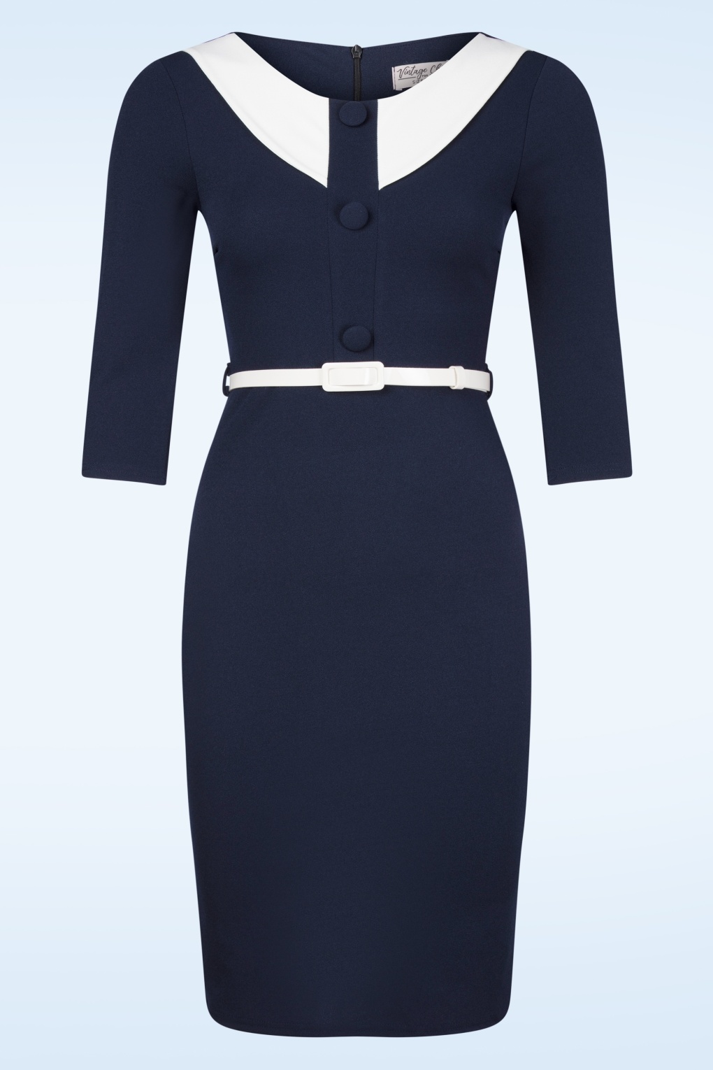 271961-Vintage-Chic-53085-Dress-Pencil-Navy-White-Belt-Collar-250218-002W-full