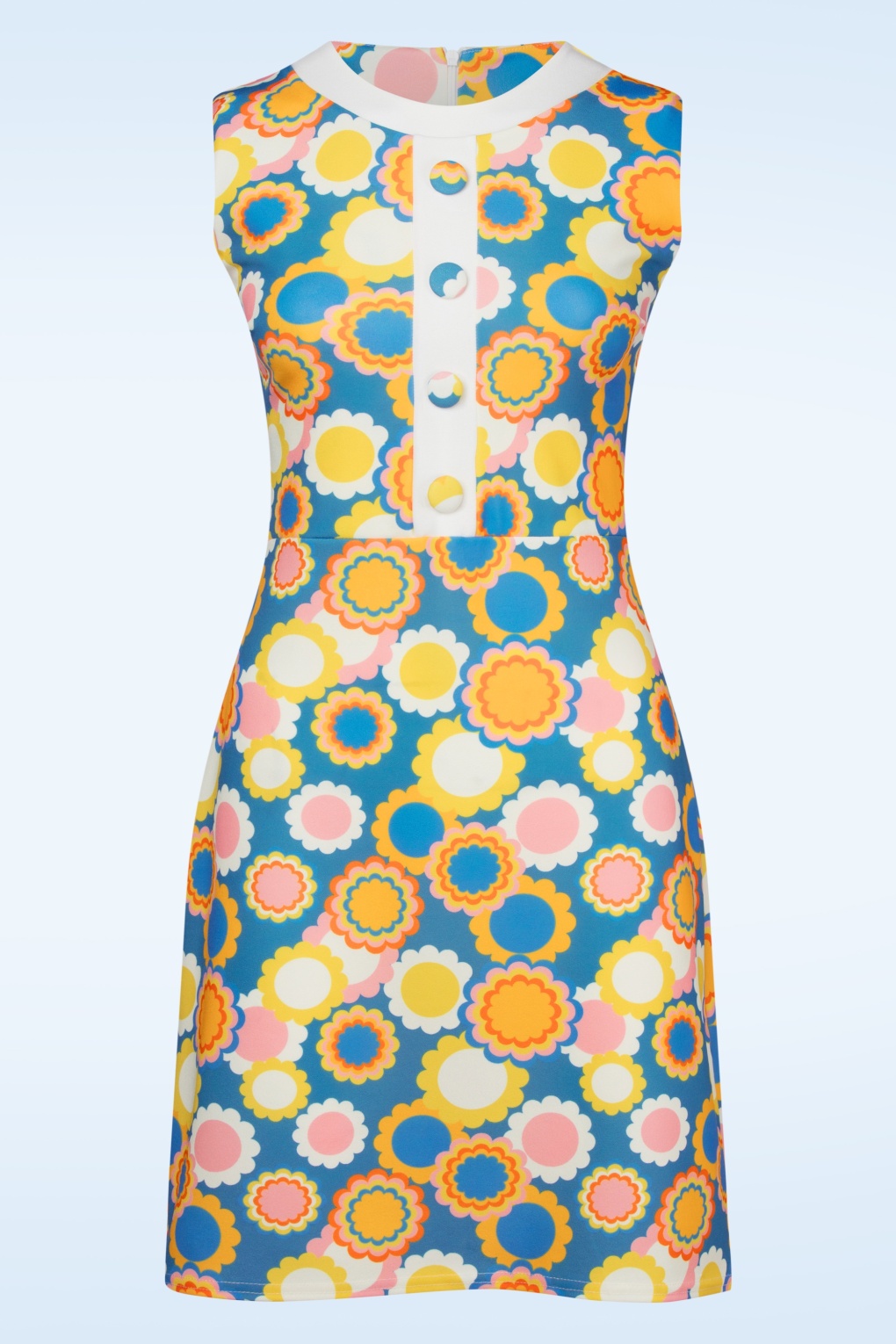 275113-Vintage-Chic-54161-Dress-Blue-Pink-Retro-Daisy-250409-002W-full