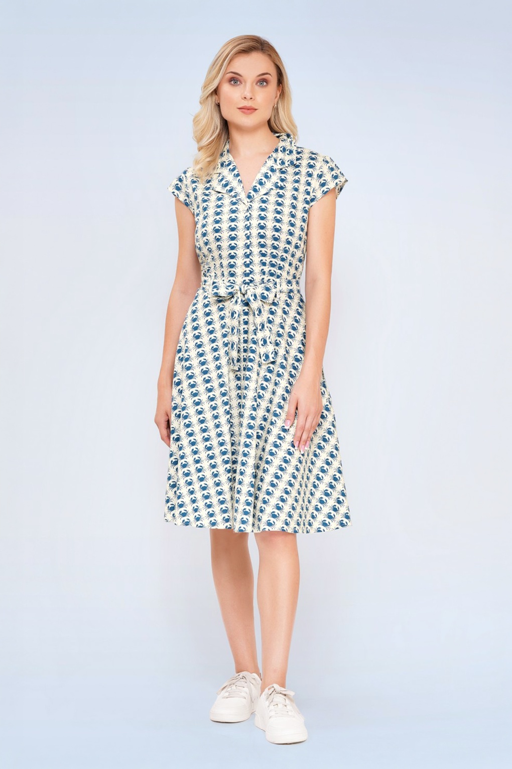284940-Circus-55396-Aline-Dress-Cream-Blue-Crabs-260204-020LW-full