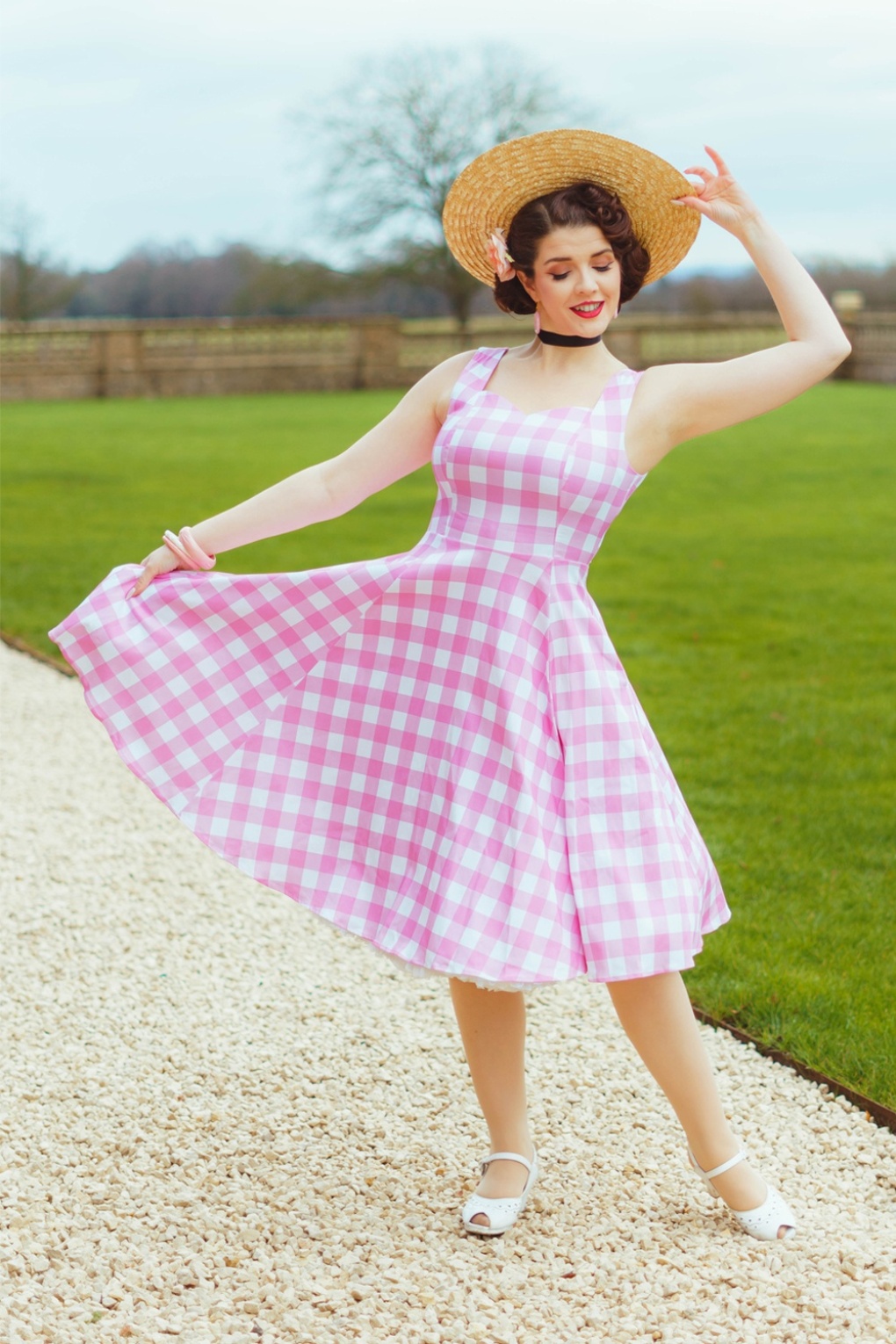 286234-Hearts-Roses-56037-Dress-Swing-Pink-White-Plaid-260226-006W-full