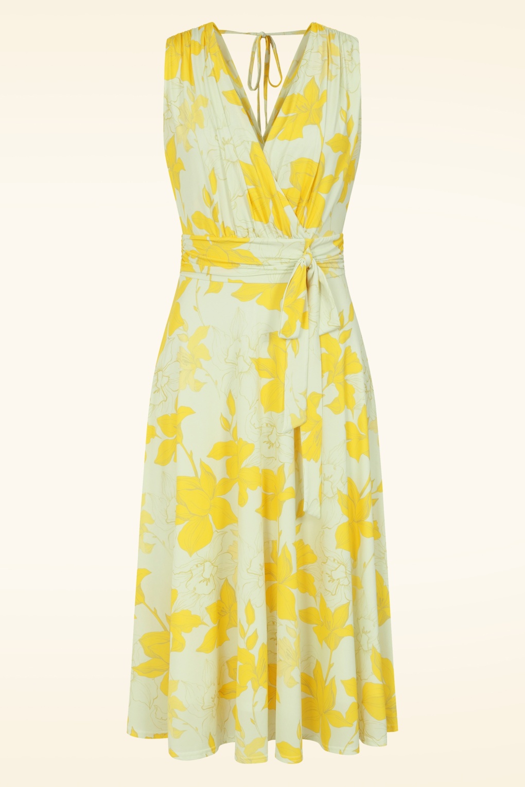 288289-Vintage-Chic-55833-Yellow-Mint-Lily-Print-Dress-20260317-001W-full