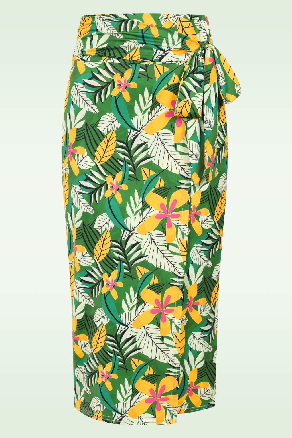 289112-Vintage-Chic-55835-Skirt-Pencil-Tropical-Green-Yellow-260407-001W-full