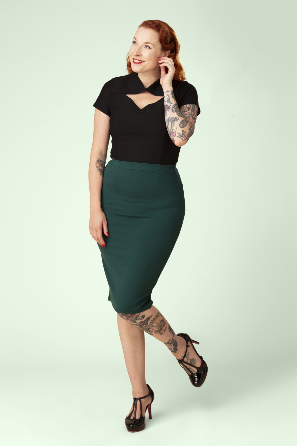 Topvintage exclusive ~ Bella midi rok in bosgroen